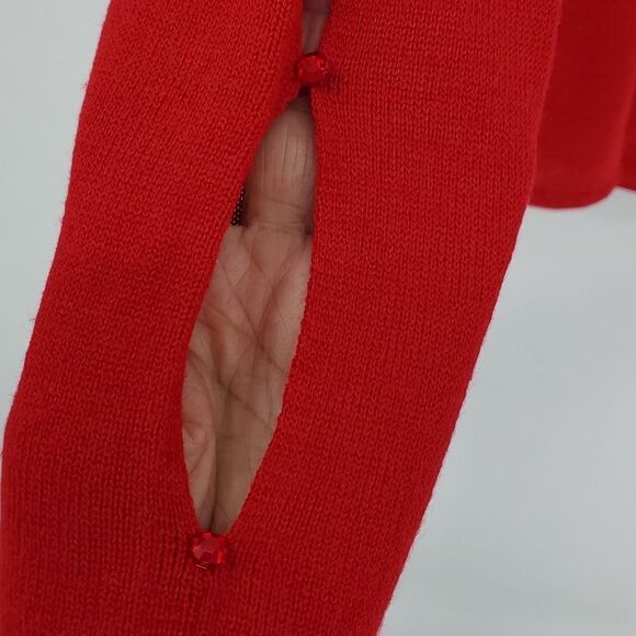Heidi Weisel lightweight red sweater. Key hole sleeves. NWT size medium. - Picture 3 of 6